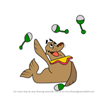 How to Draw Sebastian from Putt-Putt