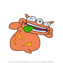 How to Draw Three-Eyed Alien from Putt-Putt
