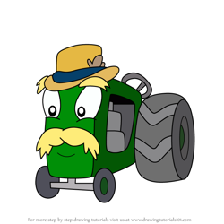 How to Draw Torvil Tractor from Putt-Putt