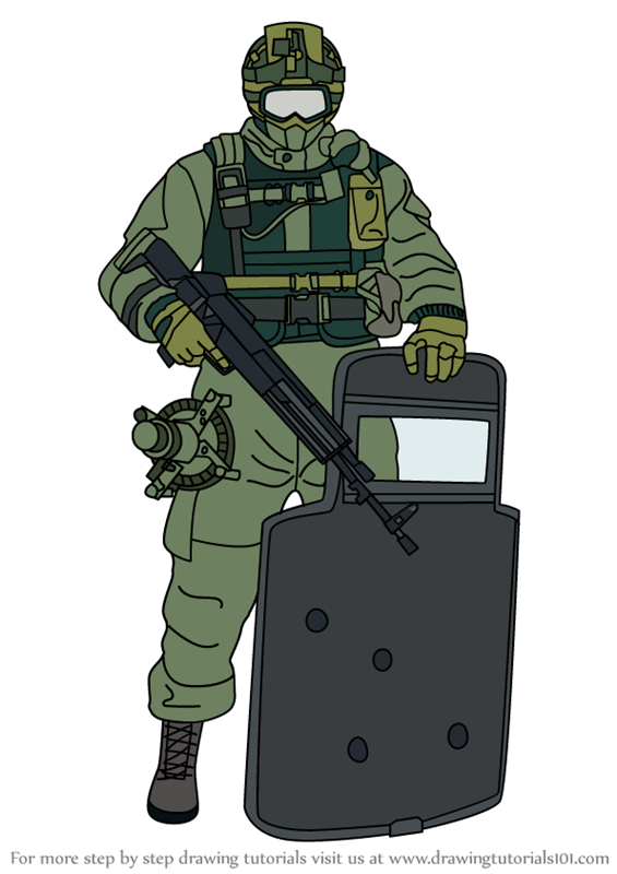 Learn How to Draw Fuze from Rainbow Six Siege (Rainbow Six Siege) Step