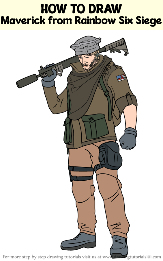 How to Draw Maverick from Rainbow Six Siege (Rainbow Six Siege) Step by ...
