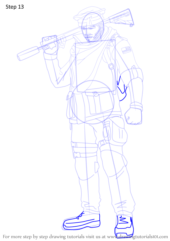 How to Draw Maverick from Rainbow Six Siege (Rainbow Six Siege) Step by ...