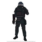 How to Draw Rook from Rainbow Six Siege