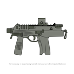 How to Draw SPSMG9 Machine Gun Pistol from Rainbow Six Siege