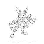 How to Draw Ratchet from Ratchet and Clank