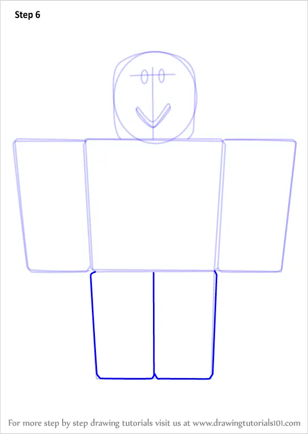 Learn How To Draw Noob From Roblox Roblox Step By Step Drawing Tutorials