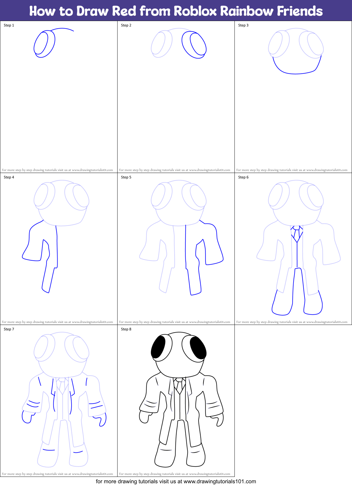 Learn How to Draw Noob from Roblox (Roblox) Step by Step : Drawing  Tutorials