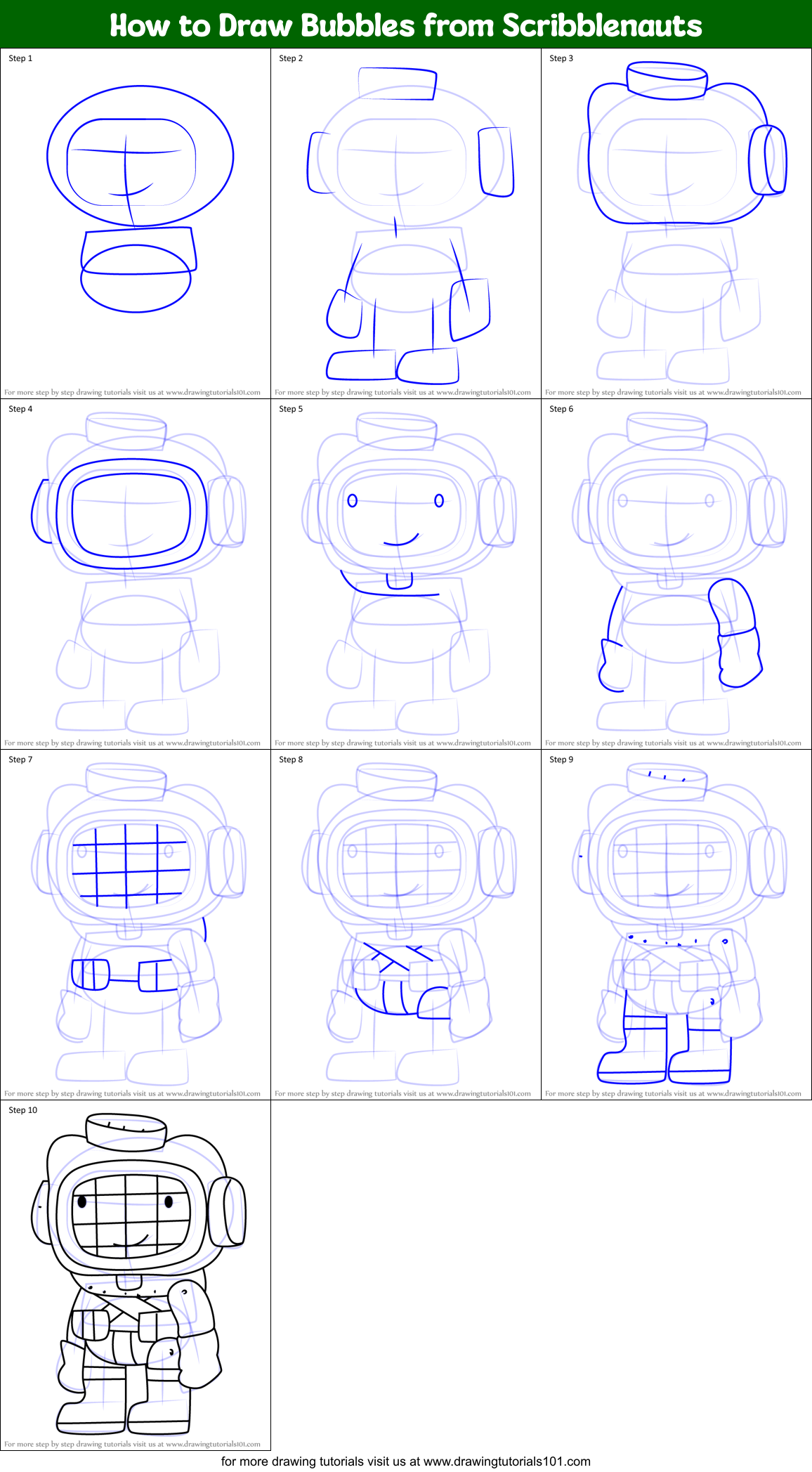 How to Draw Bubbles from Scribblenauts Printable Step by Step
