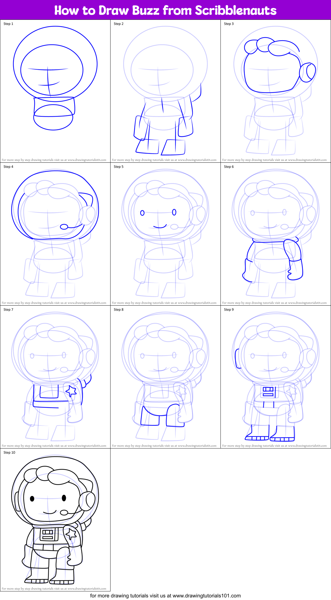 How to Draw Buzz from Scribblenauts Printable Step by Step