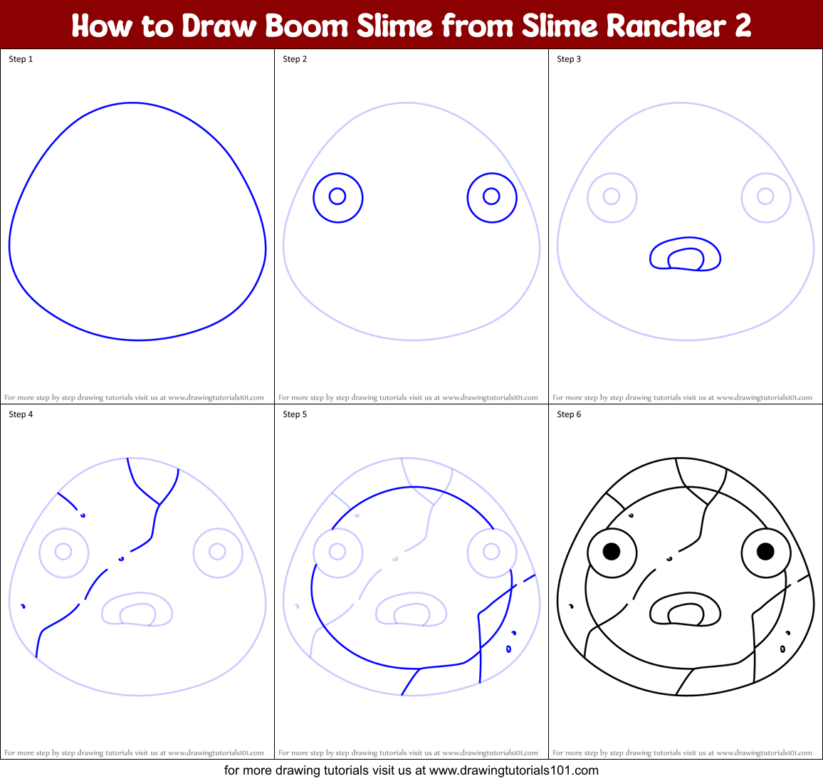 How to Draw Boom Slime from Slime Rancher 2 Printable Step by Step
