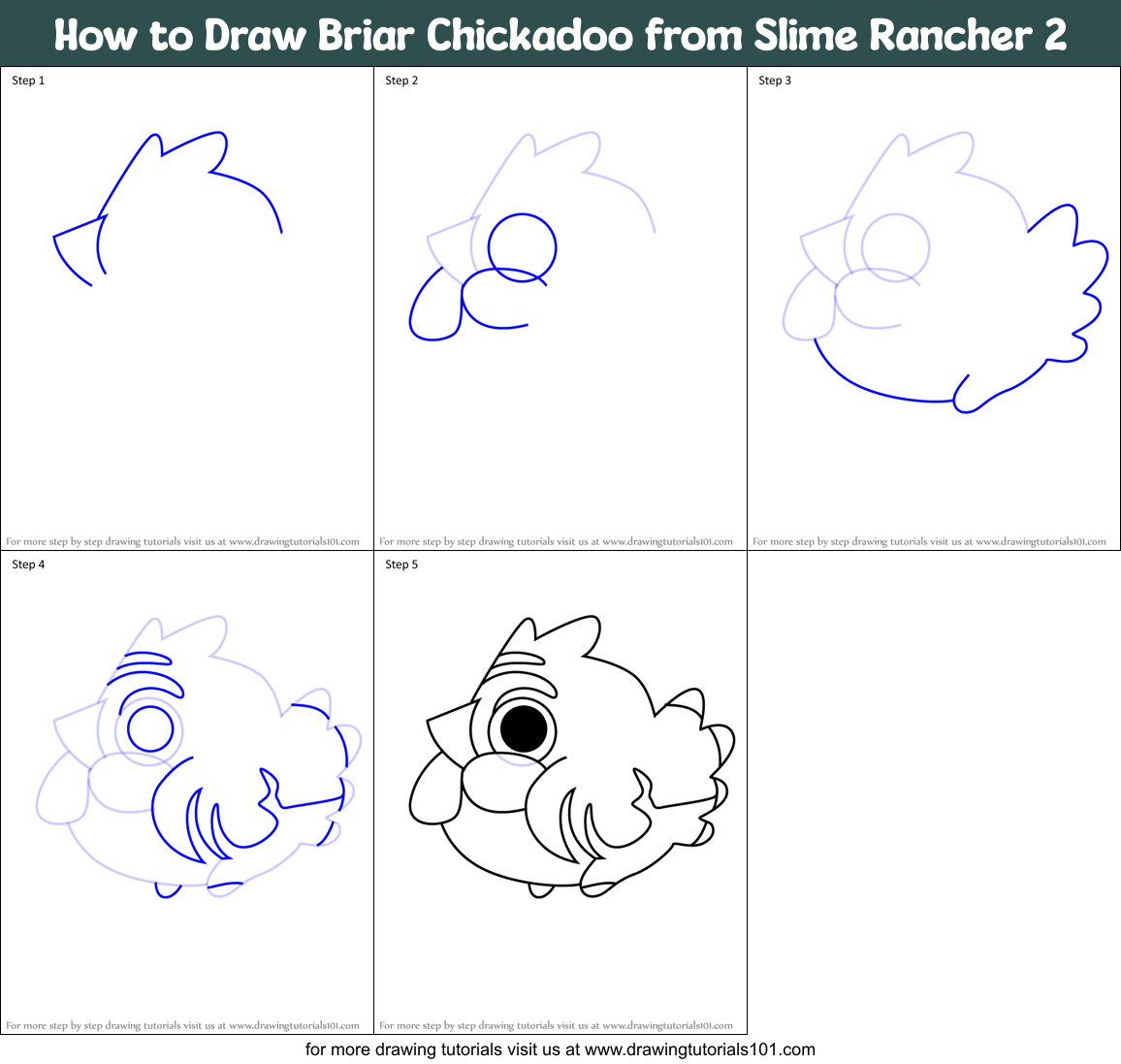 How to Draw Briar Chickadoo from Slime Rancher 2 Printable Step by Step