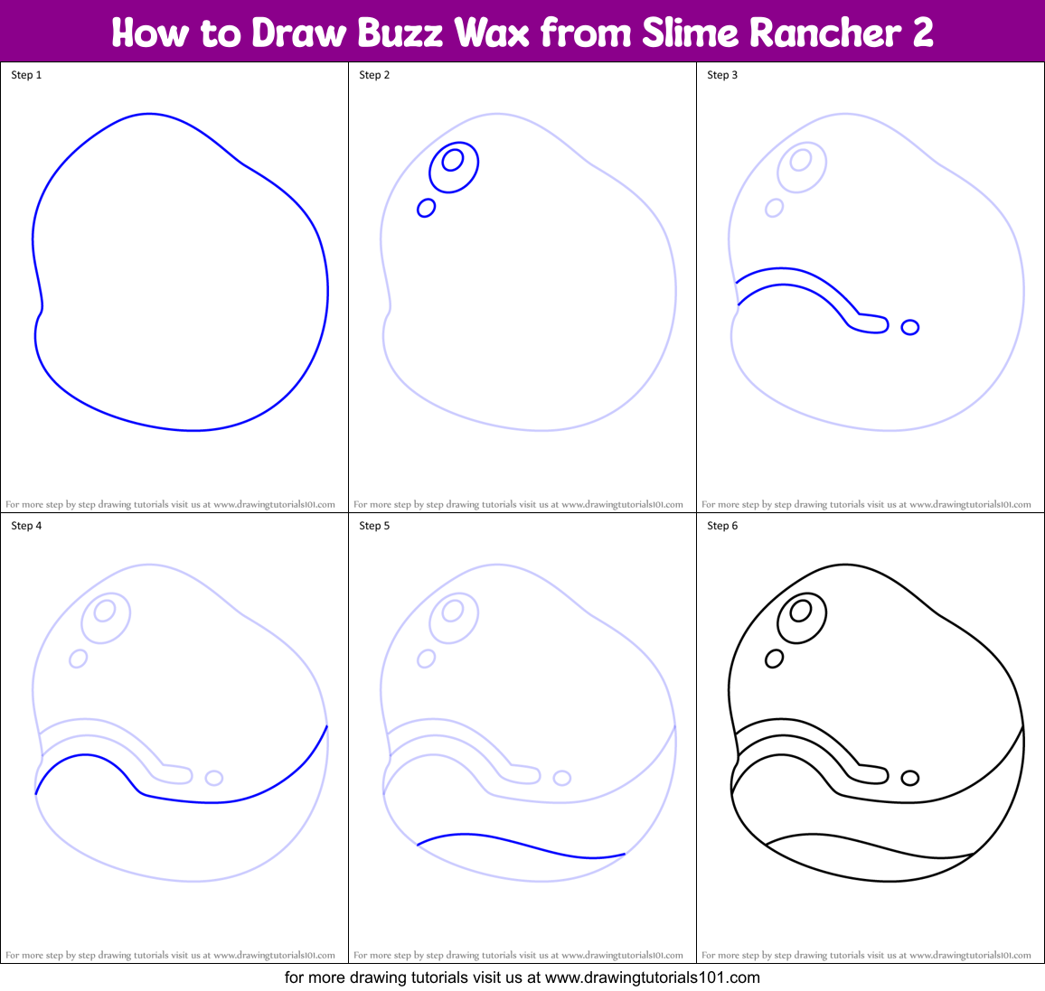 How to Draw Buzz Wax from Slime Rancher 2 Printable Step by Step
