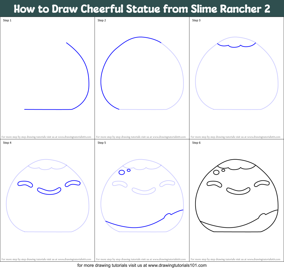 How to Draw Cheerful Statue from Slime Rancher 2 Printable Step by Step