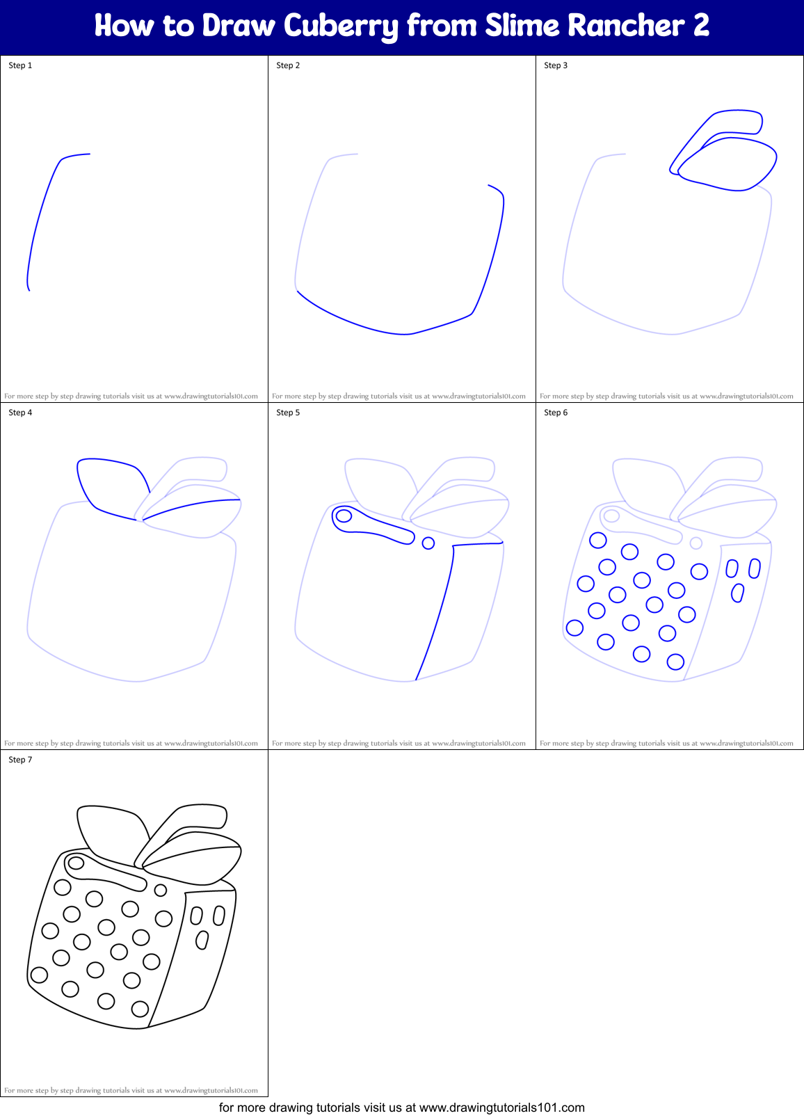 How to Draw Cuberry from Slime Rancher 2 Printable Step by Step