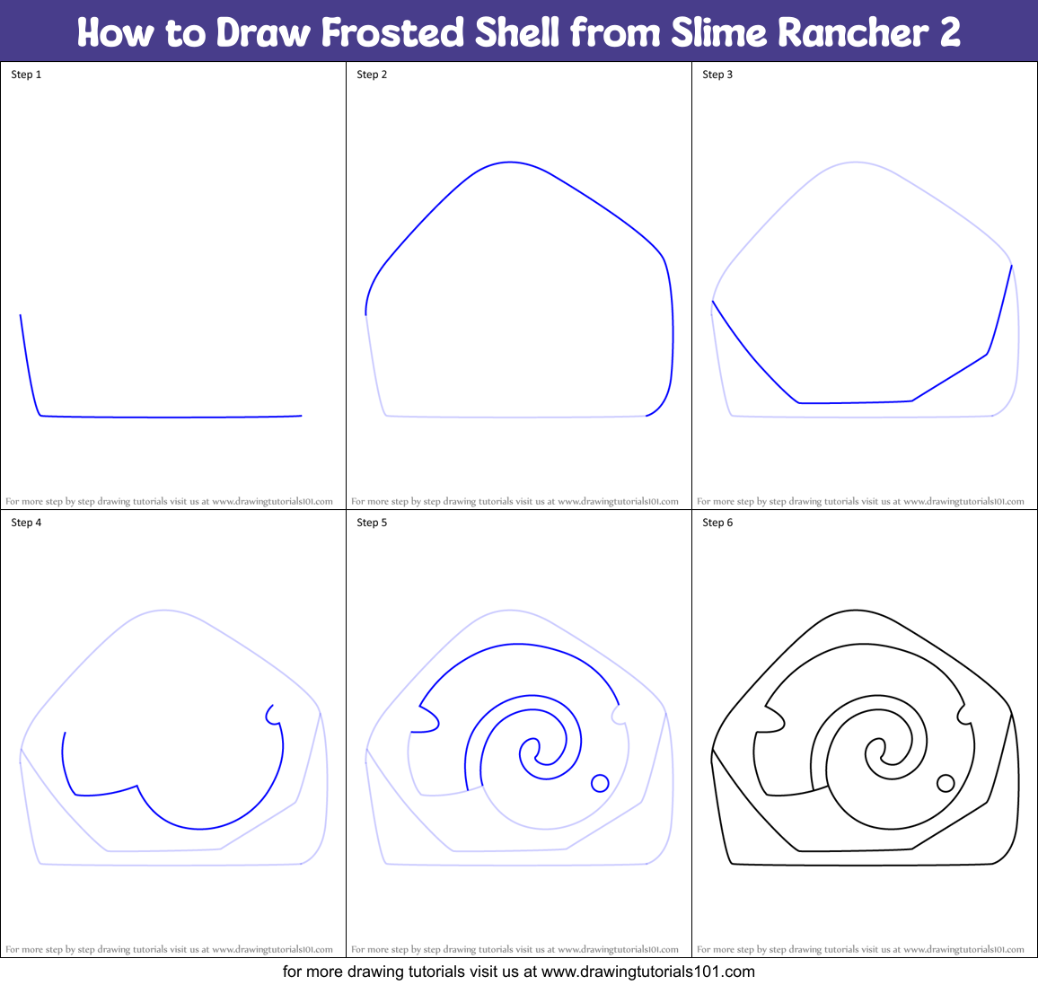 How to Draw Frosted Shell from Slime Rancher 2 Printable Step by Step