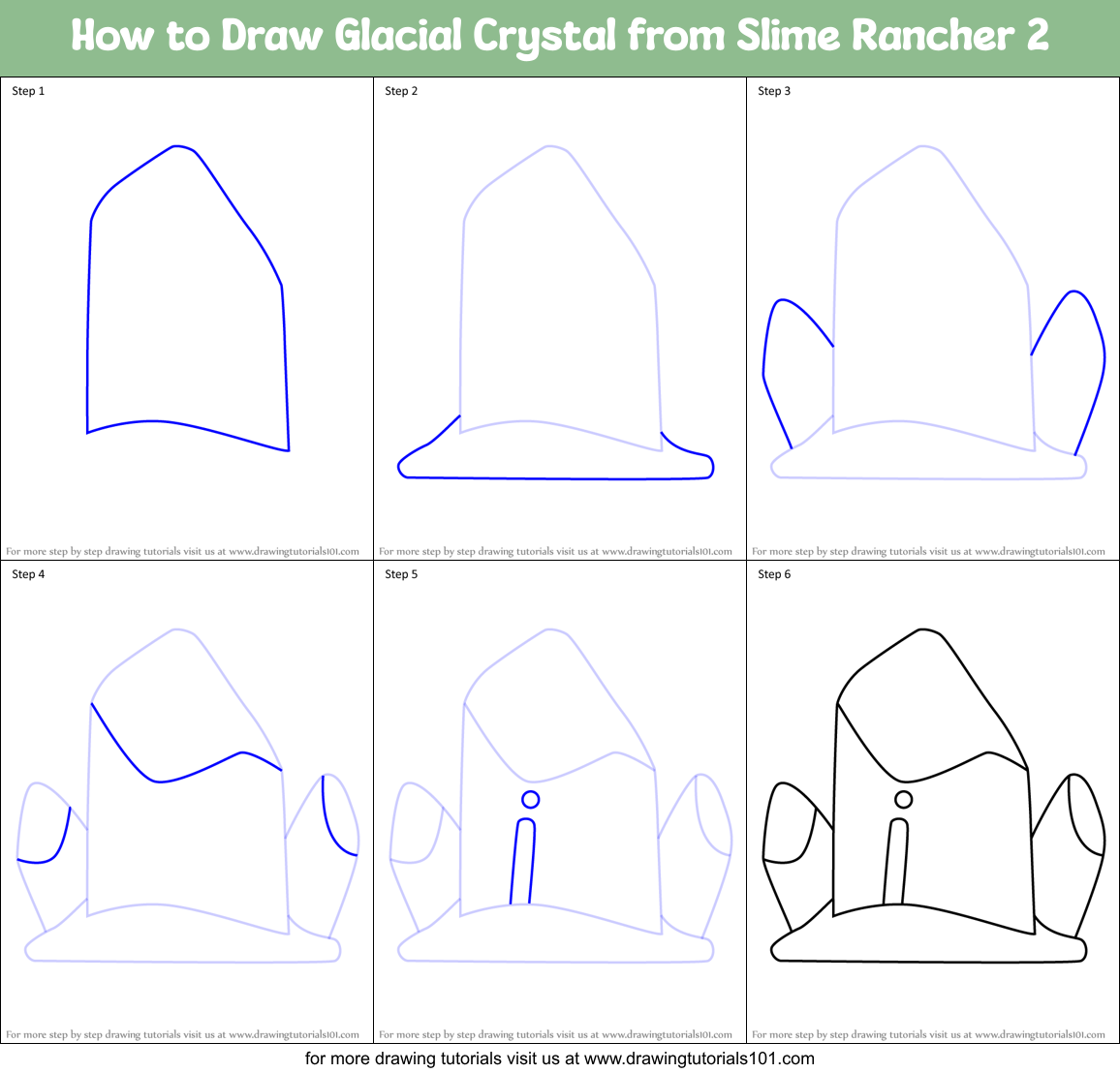 How to Draw Glacial Crystal from Slime Rancher 2 Printable Step by Step