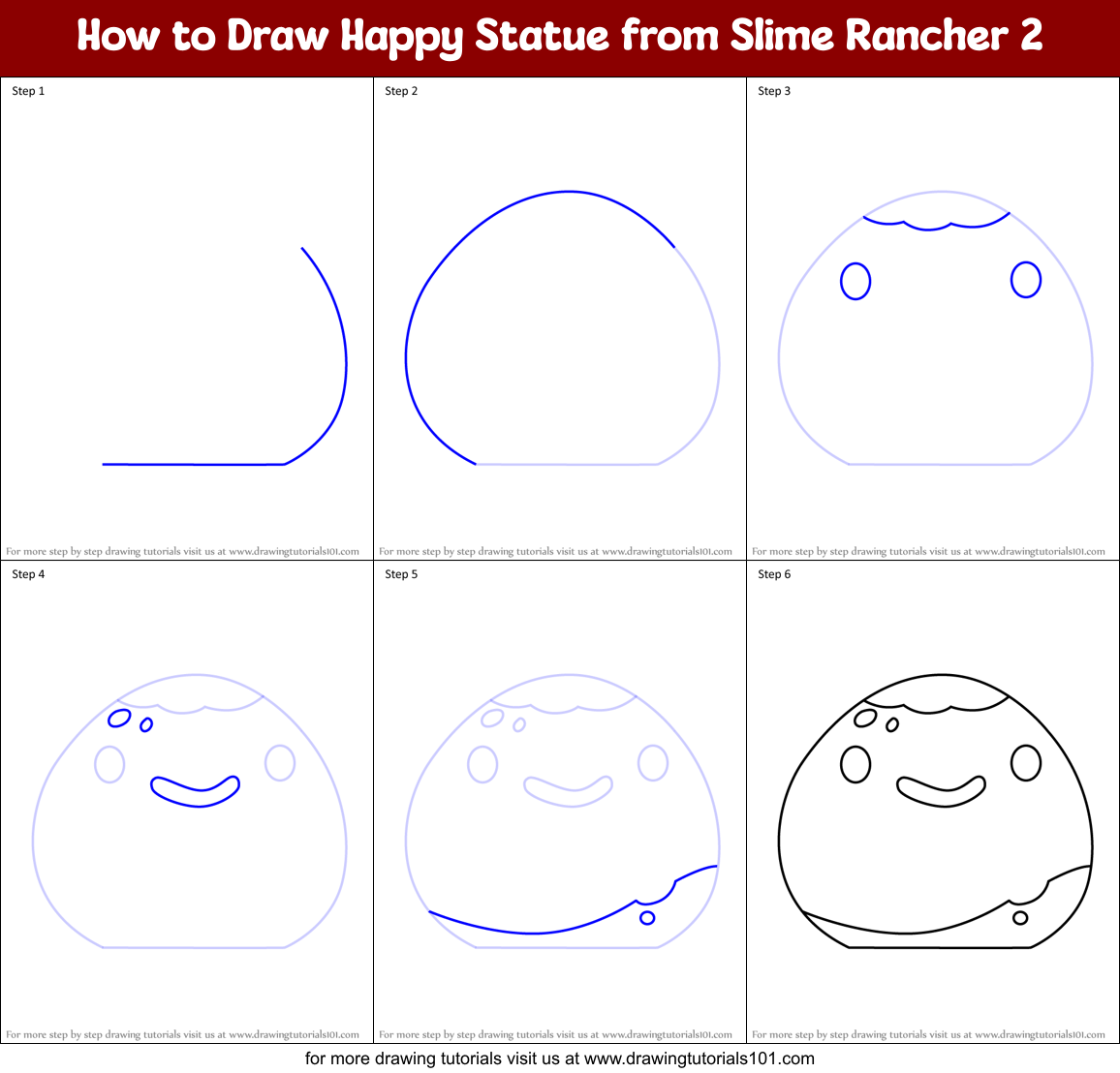 How to Draw Happy Statue from Slime Rancher 2 Printable Step by Step