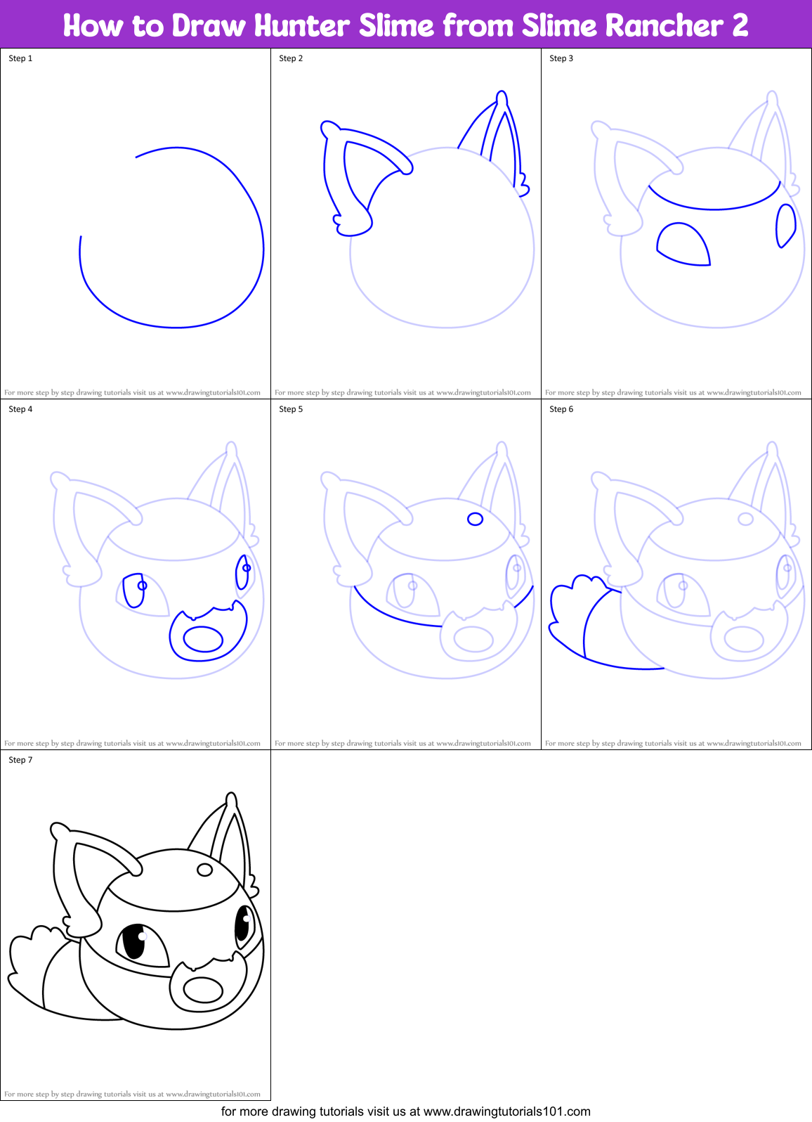 How to Draw Hunter Slime from Slime Rancher 2 Printable Step by Step