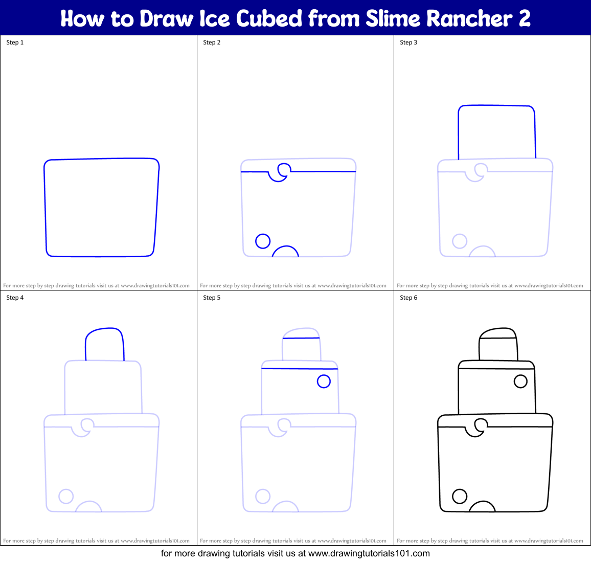 How to Draw Ice Cubed from Slime Rancher 2 Printable Step by Step
