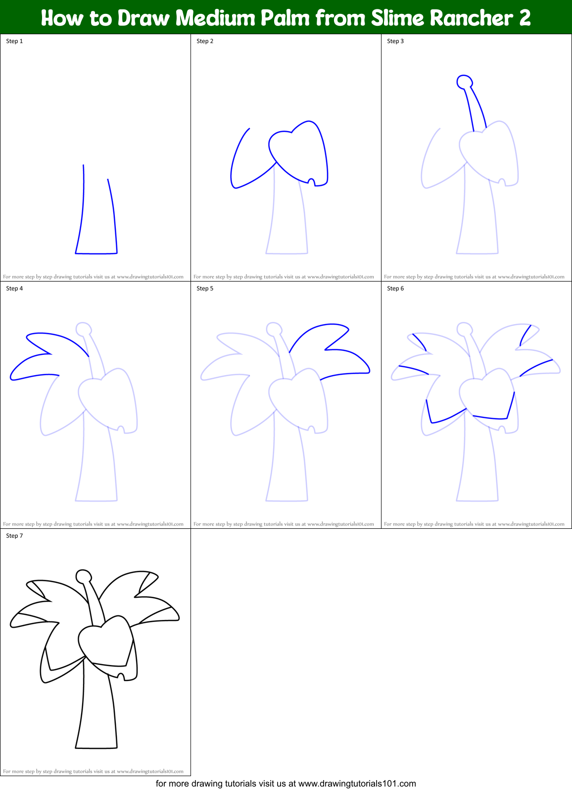 How to Draw Medium Palm from Slime Rancher 2 Printable Step by Step