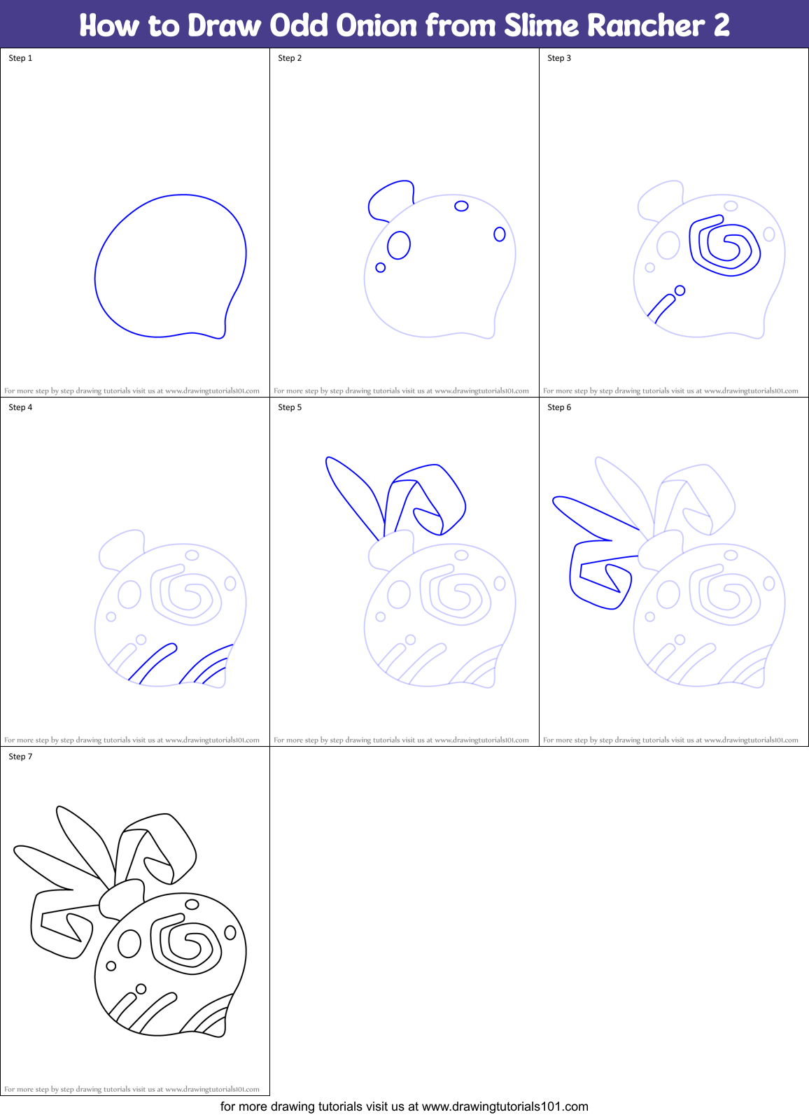 How to Draw Odd Onion from Slime Rancher 2 Printable Step by Step