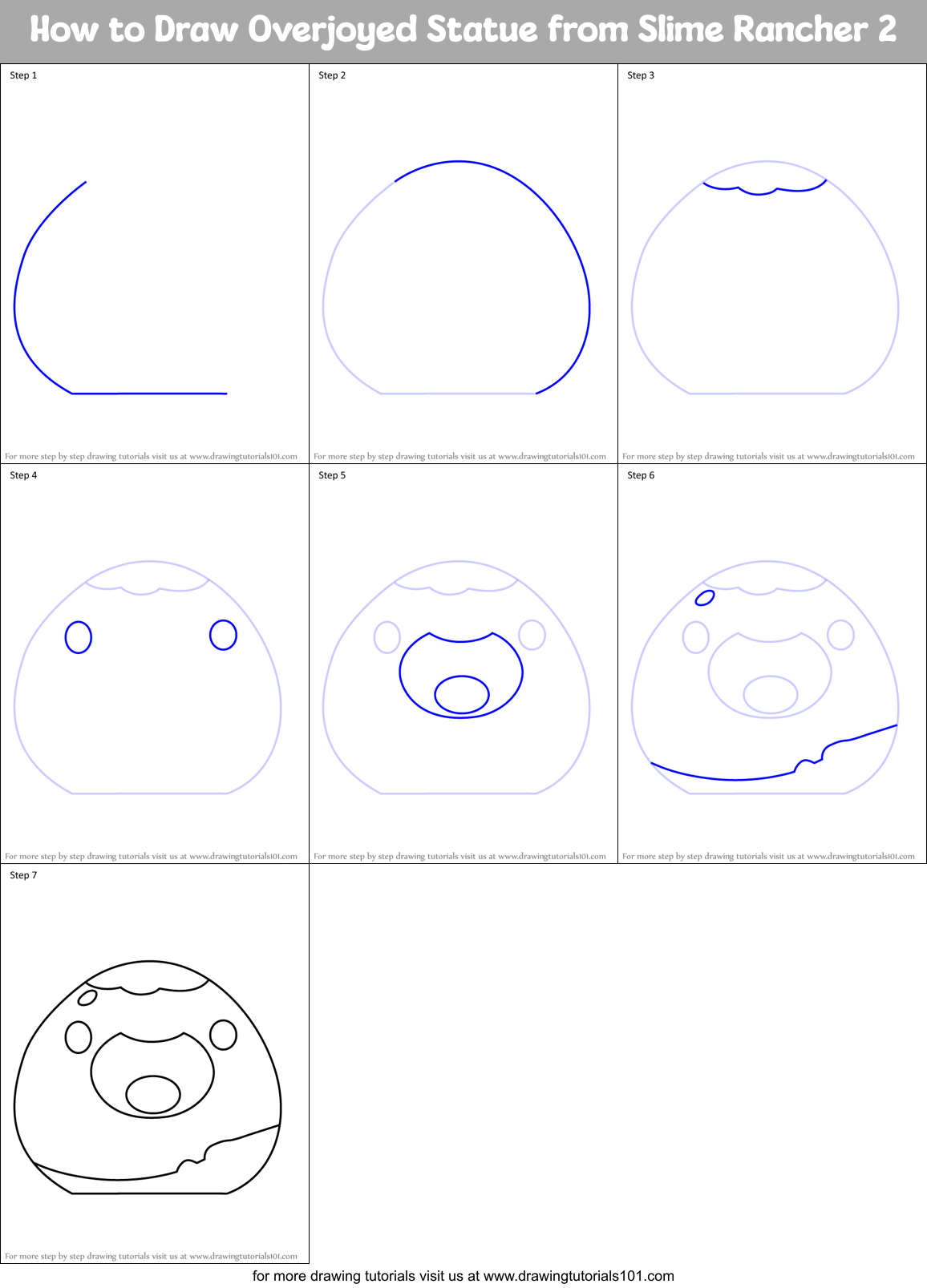 How to Draw Overjoyed Statue from Slime Rancher 2 Printable Step by Step