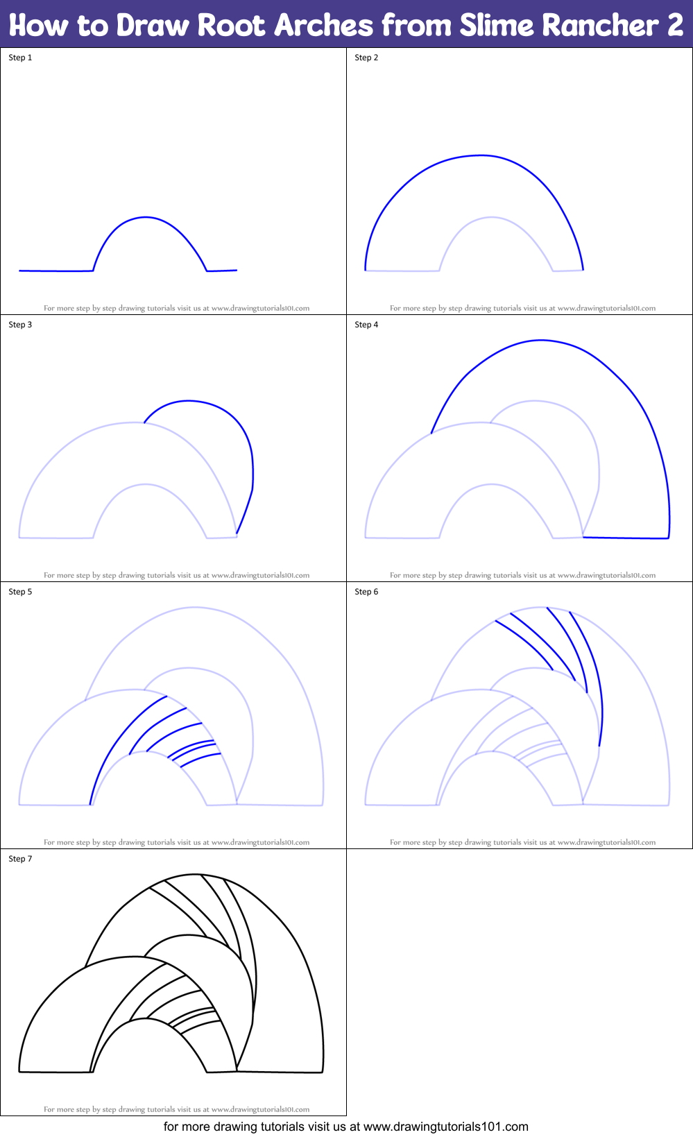 How to Draw Root Arches from Slime Rancher 2 Printable Step by Step