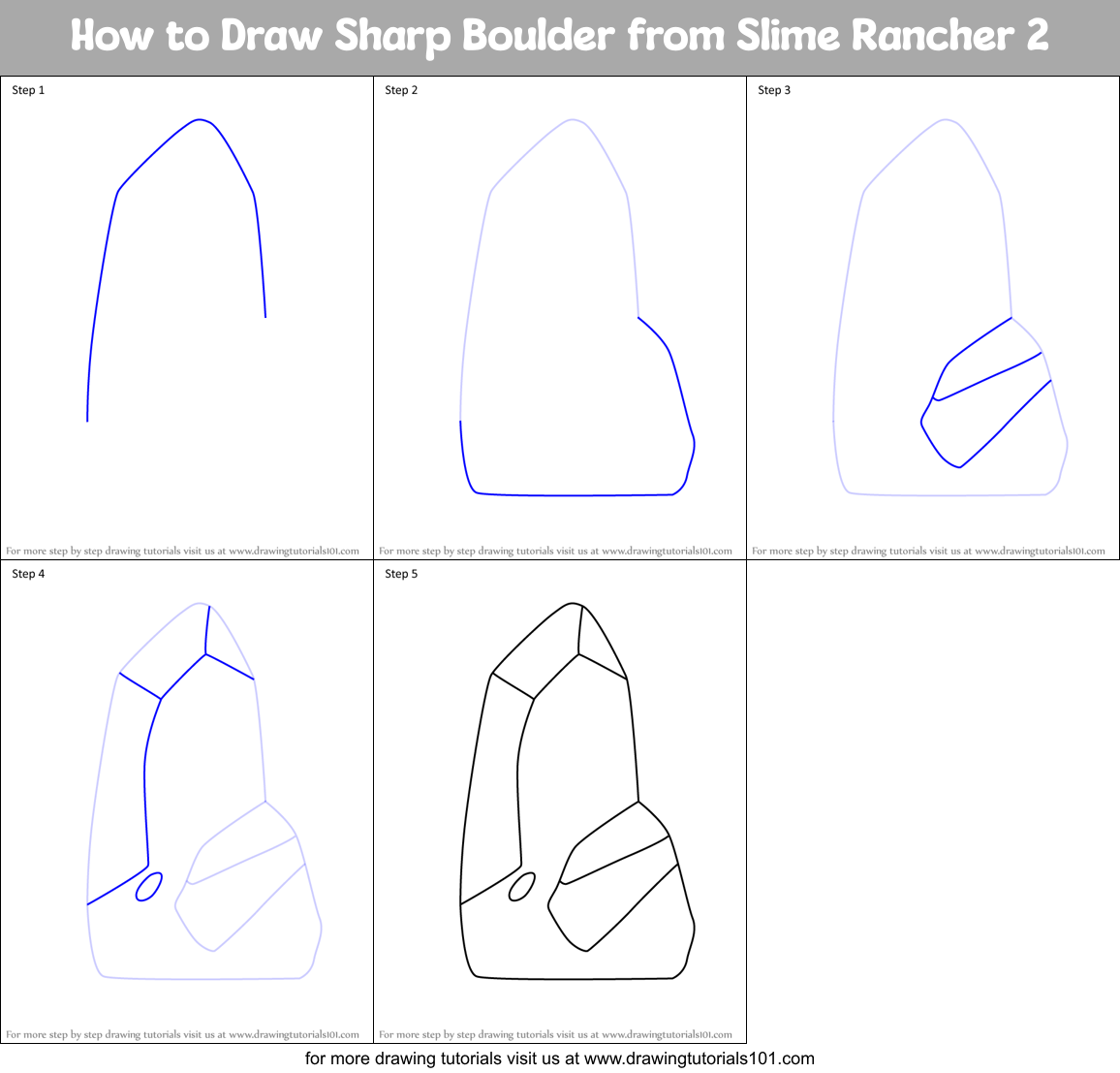 How to Draw Sharp Boulder from Slime Rancher 2 Printable Step by Step