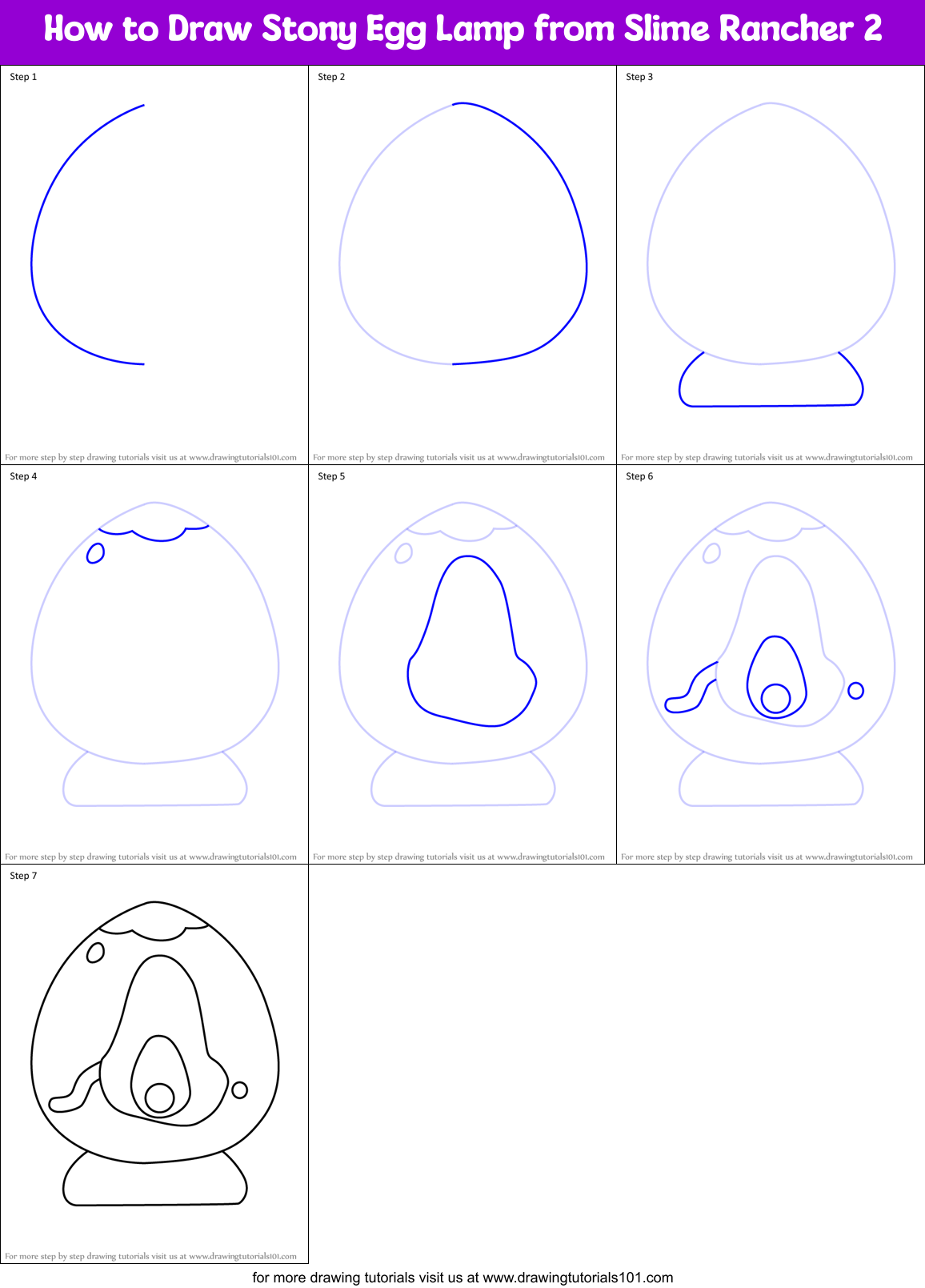 How to Draw Stony Egg Lamp from Slime Rancher 2 Printable Step by Step