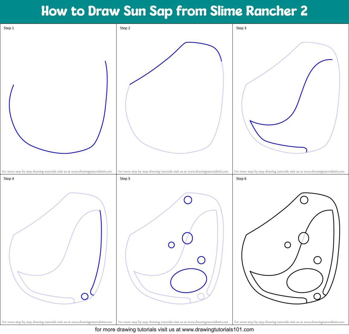 How to Draw Sun Sap from Slime Rancher 2 Printable Step by Step