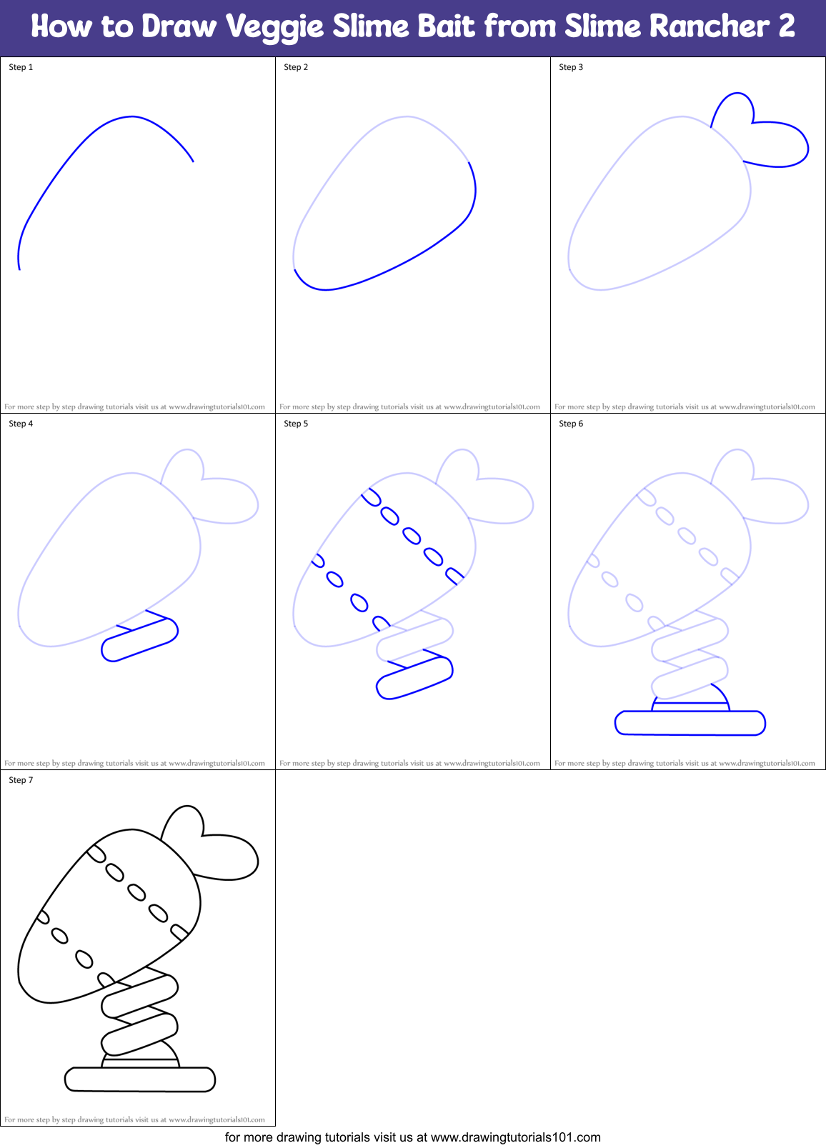 How to Draw Veggie Slime Bait from Slime Rancher 2 Printable Step by Step