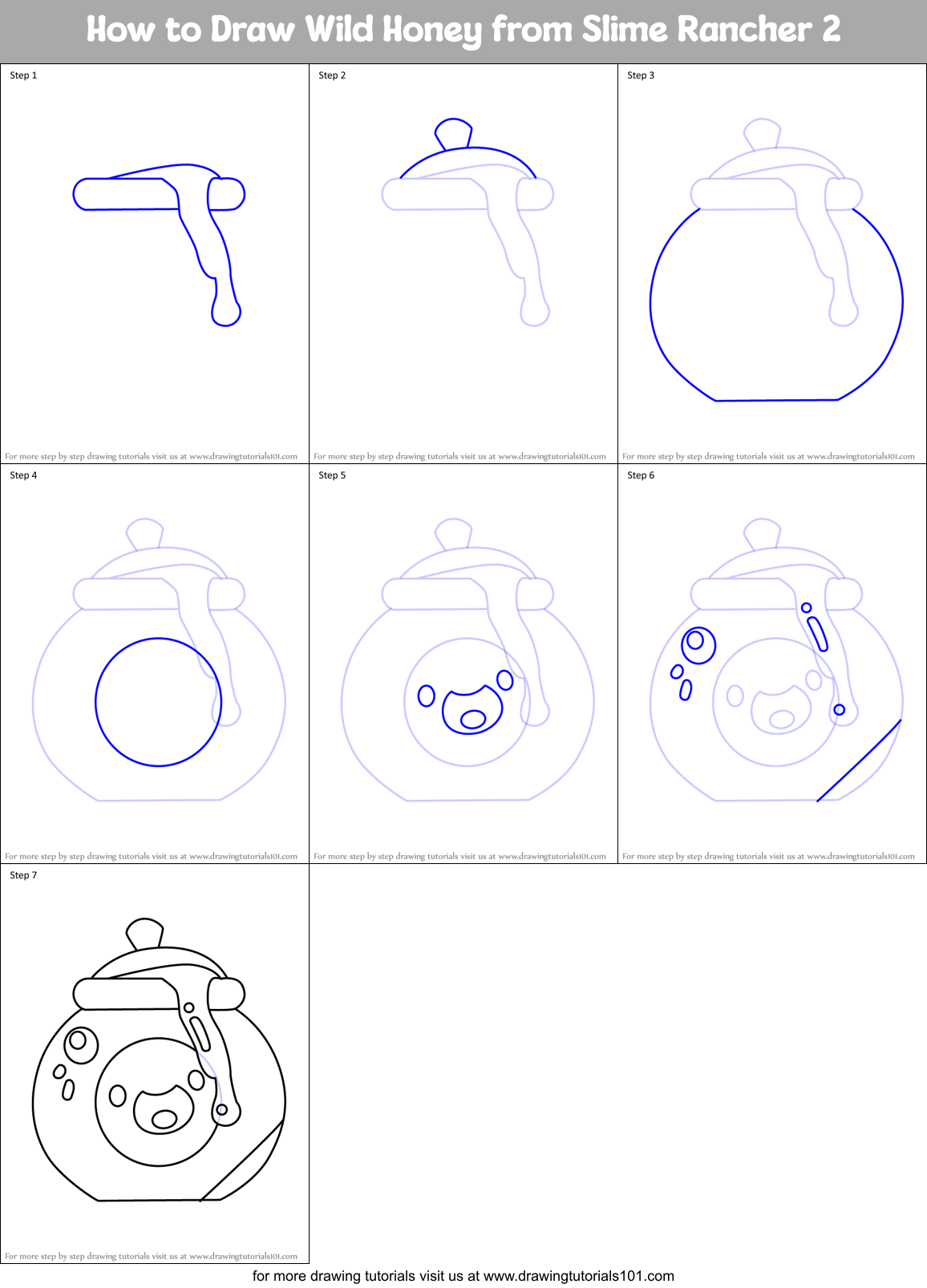 How to Draw Wild Honey from Slime Rancher 2 Printable Step by Step