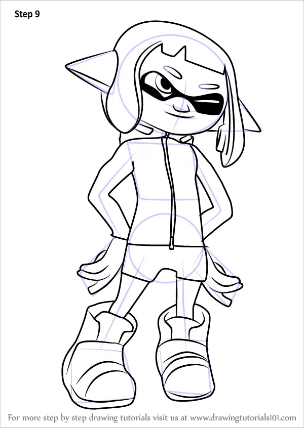 Learn How to Draw Agent 4 from Splatoon 2 (Splatoon 2) Step by Step