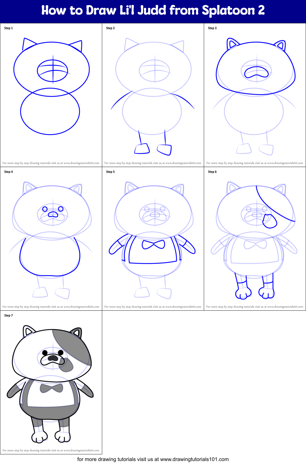 How to Draw Li'l Judd from Splatoon 2 Printable Step by Step