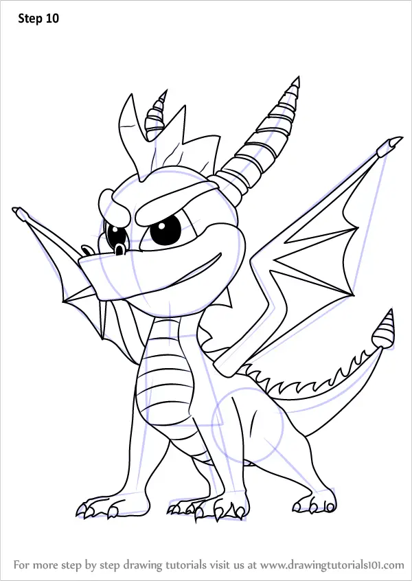 Learn How to Draw Spyro the Dragon from Spyro (Spyro) Step by Step : Drawing  Tutorials