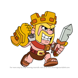 How to Draw Barbarian King from Squad Busters