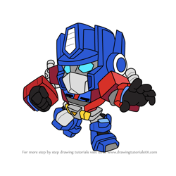 How to Draw Optimus Prime from Squad Busters