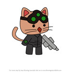 How to Draw Agent from StrikeForce Kitty