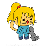 How to Draw Aran from StrikeForce Kitty