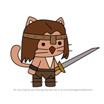 How to Draw Arny Barbarian from StrikeForce Kitty