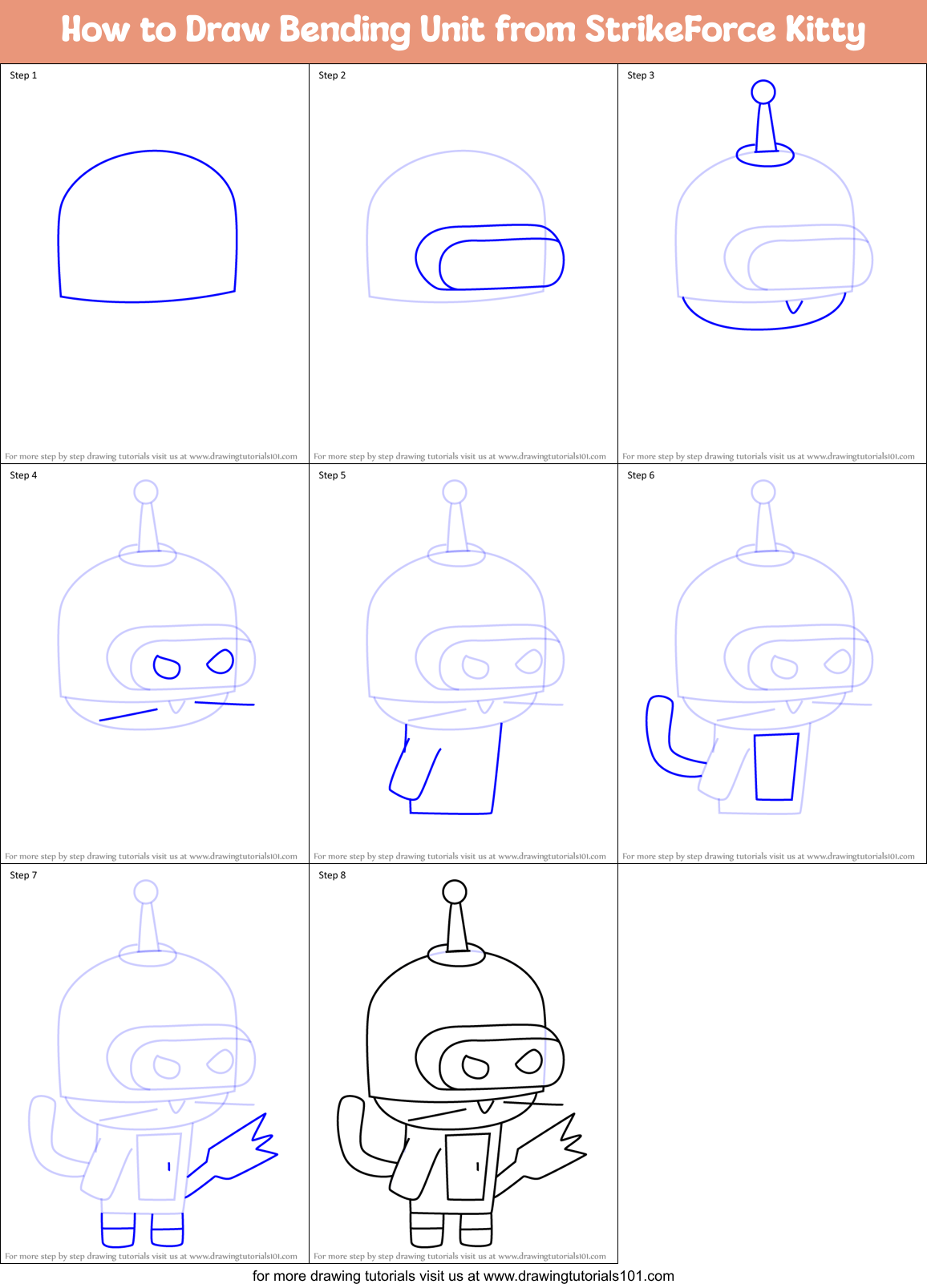 How to Draw Bending Unit from StrikeForce Kitty Printable Step by Step