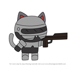 How to Draw Cybercop from StrikeForce Kitty