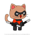 How to Draw Grayson from StrikeForce Kitty
