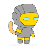 How to Draw Metalman from StrikeForce Kitty