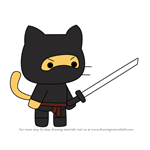How to Draw Ninja from StrikeForce Kitty