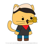 How to Draw Sailor from StrikeForce Kitty