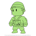 How to Draw Army Man from Stumble Guys