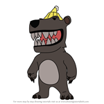 How to Draw Black Bear from Stumble Guys