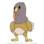 How to Draw Gobble Gobble from Stumble Guys