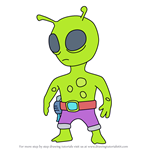 How to Draw Green Alien from Stumble Guys